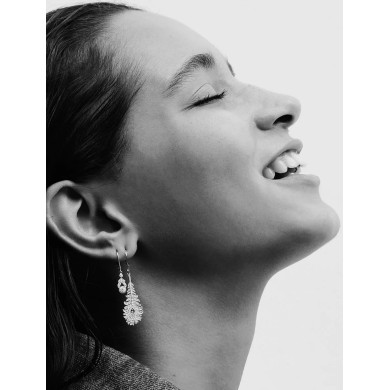 Boucles d'oreilles Swan or et diamants