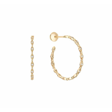 Earrings Yasmine gold and Diamonds small hoops Earrings Yasmine gold and Diamonds small hoops