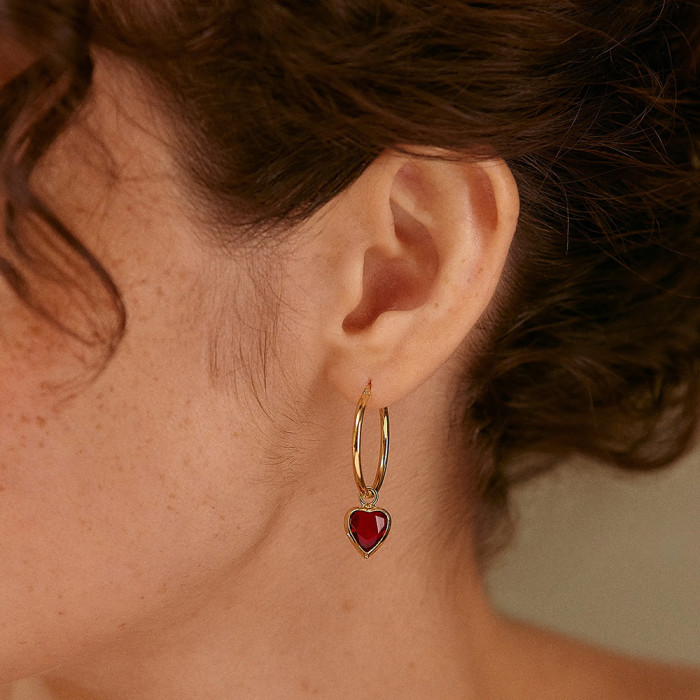 Ruby Hoop Earrings Niki