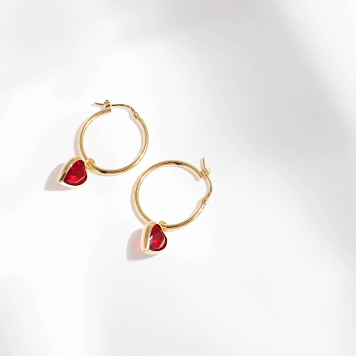 Ruby Hoop Earrings Niki