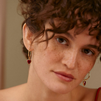 Ruby Hoop Earrings Niki Ruby Hoop Earrings Niki