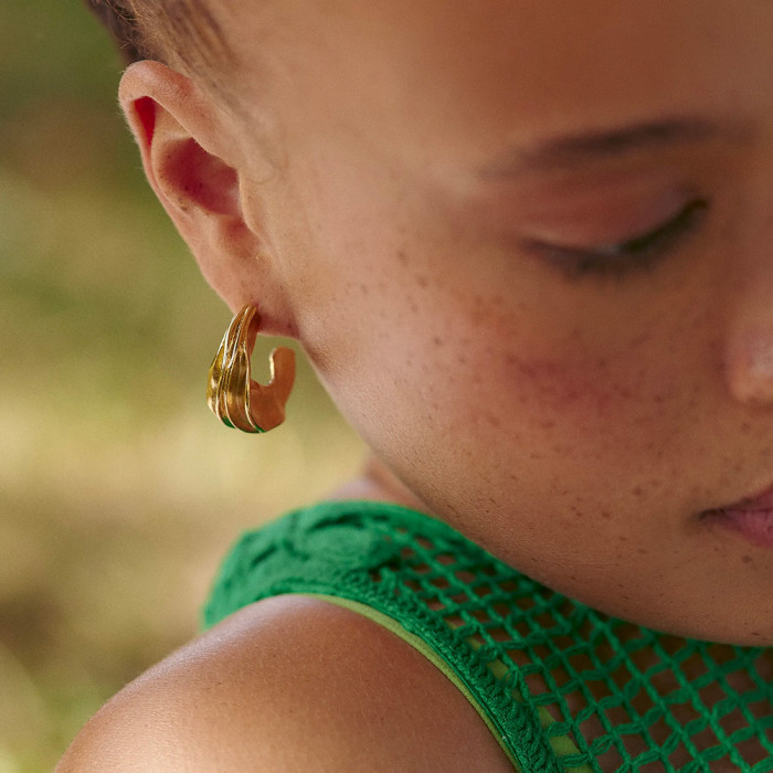 Boucles d'oreilles grandes créoles Iris