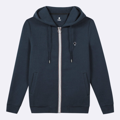 Navy hoodie - cotton and recycled polyester - Mesnil model