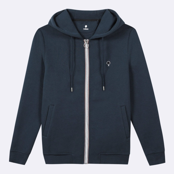 Navy hoodie - cotton and recycled polyester - Mesnil model