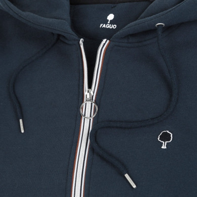 Navy hoodie - cotton and recycled polyester - Mesnil model