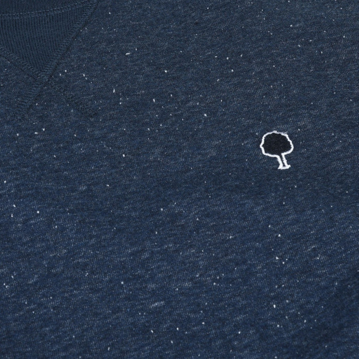 Navy round neck sweatshirt cotton and recycled cotton - Donon model