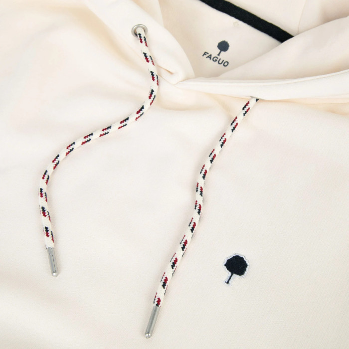 Sweat à capuche écru coton et polyester recyclé - modèle Dirac