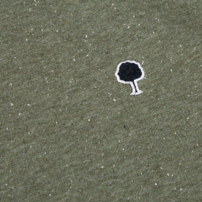 Khaki round neck sweatshirt cotton and recycled cotton - Donon model