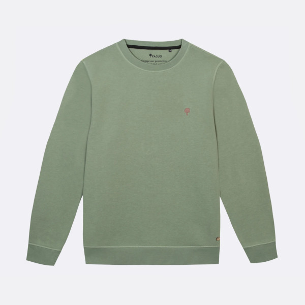 Sweat col rond kaki coton & coton recyclé - modèle DONZY Sweat col rond kaki coton & coton recyclé - modèle DONZY