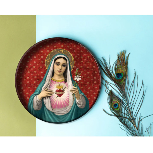 Plateaux Ronds - Virgin Red Dots - 30 cm - Varnished metal Plateaux Ronds - Virgin Red Dots - 30 cm - Varnished metal