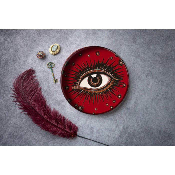 Plateau Rond - Red Eye - 25 cm - Métal verni Plateau Rond - Red Eye - 25 cm - Métal verni