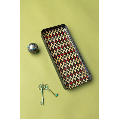 Plateau Rectangulaire - Playing Cards Black - 13 x 29 cm - Métal verni Plateau Rectangulaire - Playing Cards Black - 13 x 29 cm - Métal verni