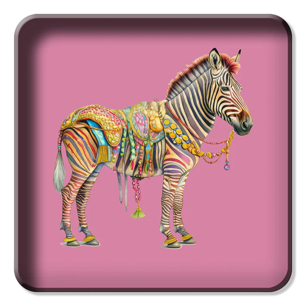 Plateau Carré - Circus Zebra - 30 x 30 cm - Varnished metal Plateau Carré - Circus Zebra - 30 x 30 cm - Varnished metal
