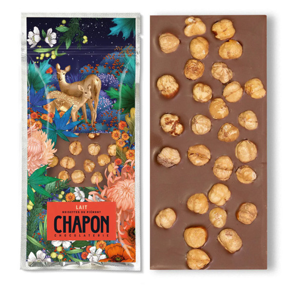 Milk chocolate bar with whole Piedmont hazelnuts 46% Milk chocolate bar with whole Piedmont hazelnuts 46%