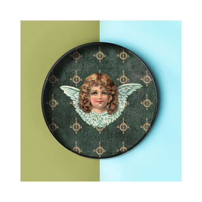 Plateau Rond - Angel Green - 20 cm - Métal verni Plateau Rond - Angel Green - 20 cm - Métal verni