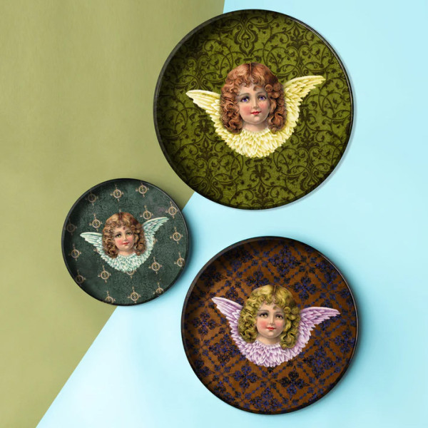 Plateau Rond - Angel Green - 20cm - Varnished metal Plateau Rond - Angel Green - 20cm - Varnished metal