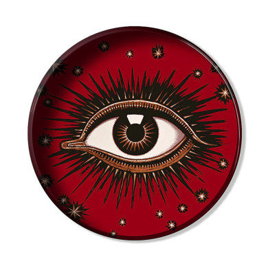 Plateau Rond - Red Eye - 25 cm - Métal verni Plateau Rond - Red Eye - 25 cm - Métal verni