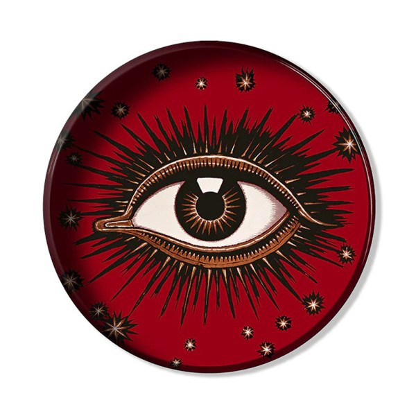 Plateau Rond - Red Eye - 25 cm - Varnished metal Plateau Rond - Red Eye - 25 cm - Varnished metal