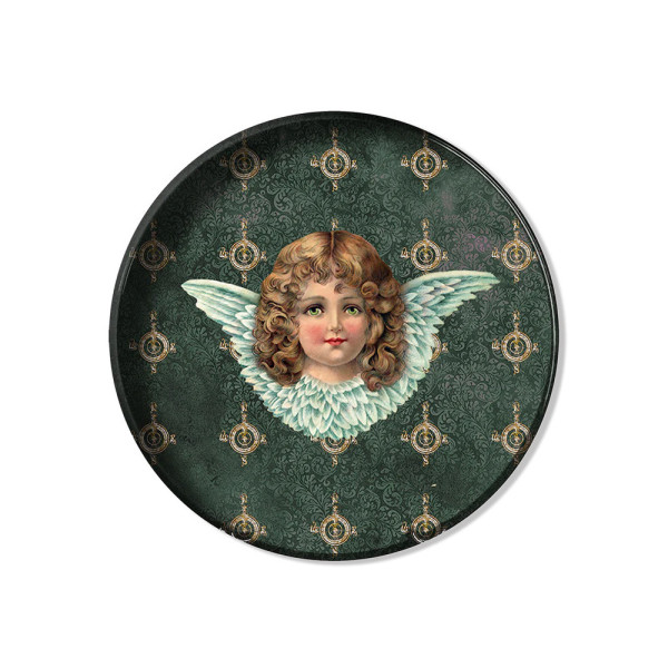 Plateau Rond - Angel Green - 20cm - Varnished metal Plateau Rond - Angel Green - 20cm - Varnished metal