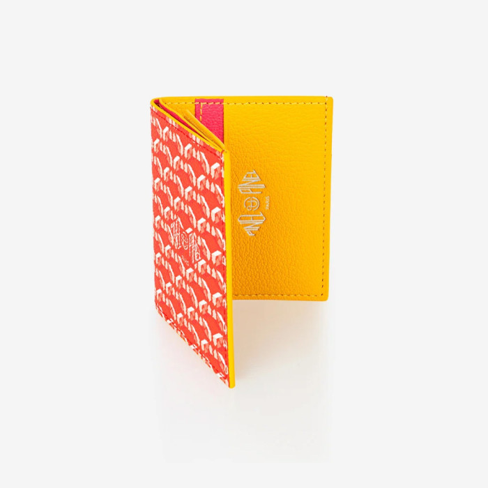 Porte cartes Pipo 2C Toile enduite - Poppy int. Mimosa