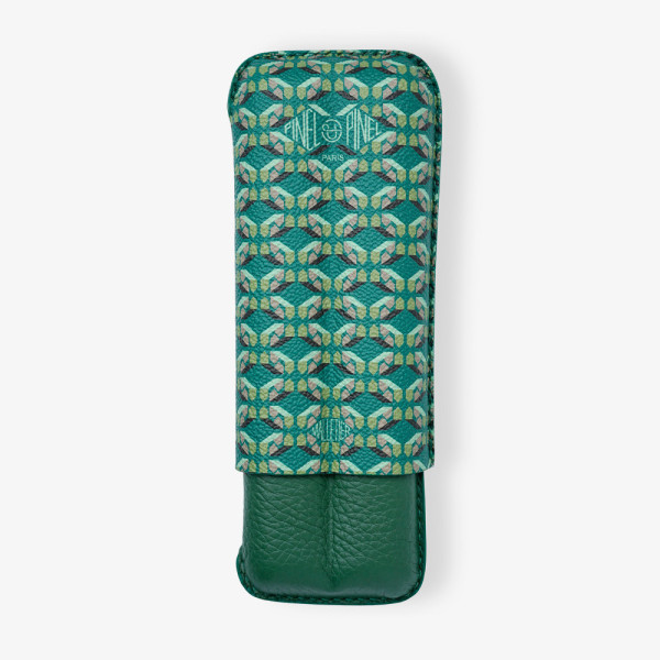 Etui à cigares Double D24 Toile enduite - Emeraude Etui à cigares Double D24 Toile enduite - Emeraude