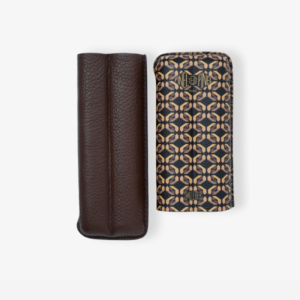 Etui à cigares Double D24 Toile enduite - Mocaccino Etui à cigares Double D24 Toile enduite - Mocaccino