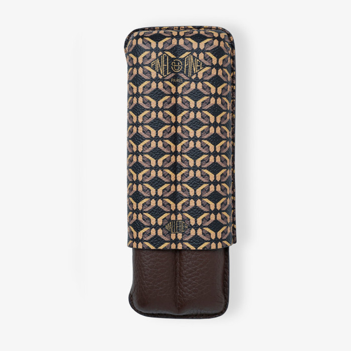 Double D24 Coated canvas Cigar case - Mocaccino