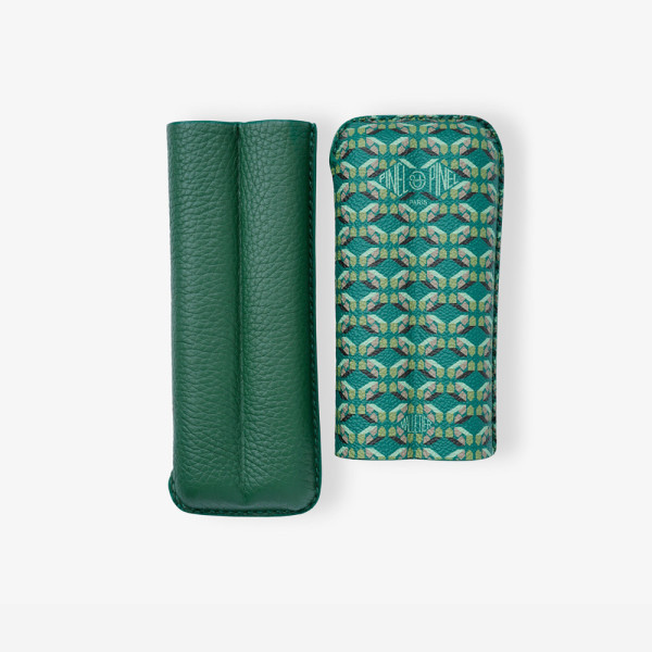 Etui à cigares Double D24 Toile enduite - Emeraude Etui à cigares Double D24 Toile enduite - Emeraude