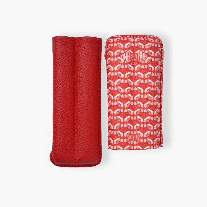 Double D24 Coated canvas Cigar case - Poppy