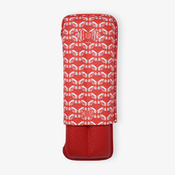 Etui à cigares Double D24 Toile enduite - Poppy Etui à cigares Double D24 Toile enduite - Poppy