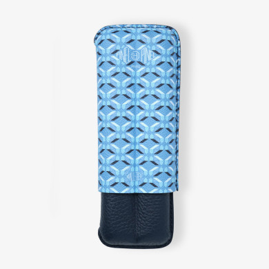 Etui à cigares Double D24 Toile enduite - Azur