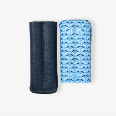 Etui à cigares Double D24 Toile enduite - Azur