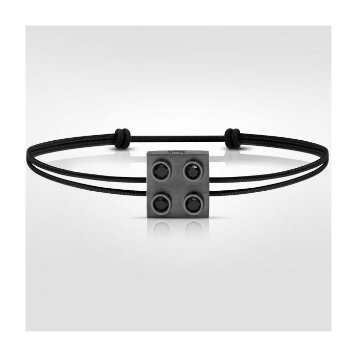 Bracelet Pure Icon 4 plots Or 750 & diamants noirs