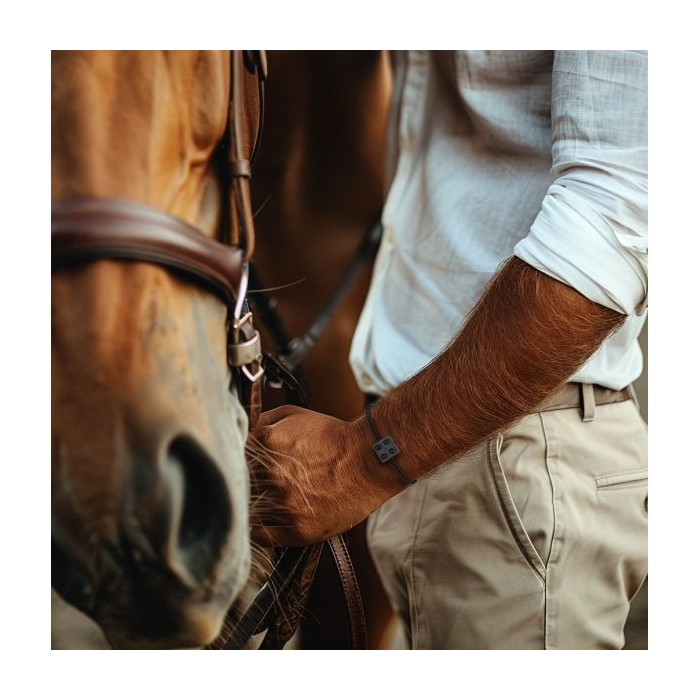 Bracelet Pure Icon 4 plots Or 750 & diamants noirs