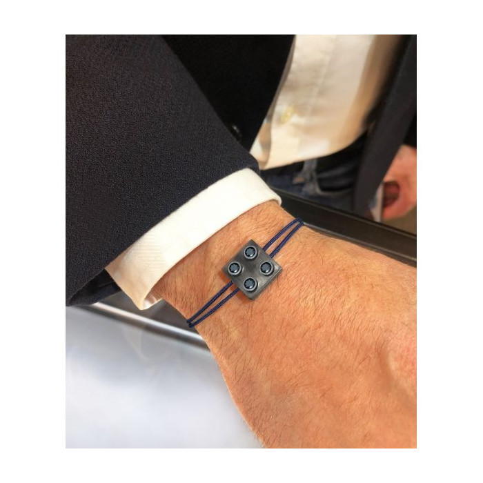 Bracelet Pure Icon 4 plots Or 750 & diamants noirs