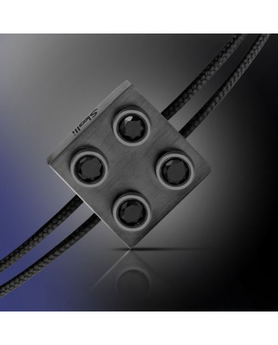 Bracelet Pure Icon 4 plots Or 750 & diamants noirs