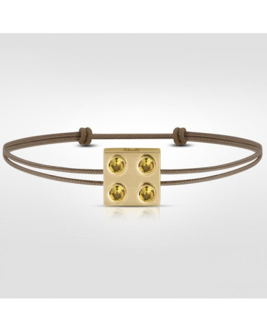 Bracelet Pure Icon 4 Plots Or jaune et saphirs jaunes
