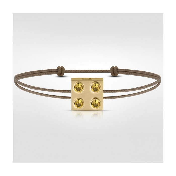 Bracelet Pure Icon 4 Plots Or jaune et saphirs jaunes