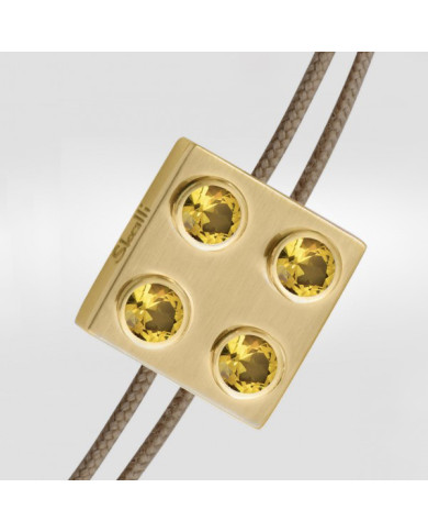 Bracelet Pure Icon 4 Plots Or jaune et saphirs jaunes