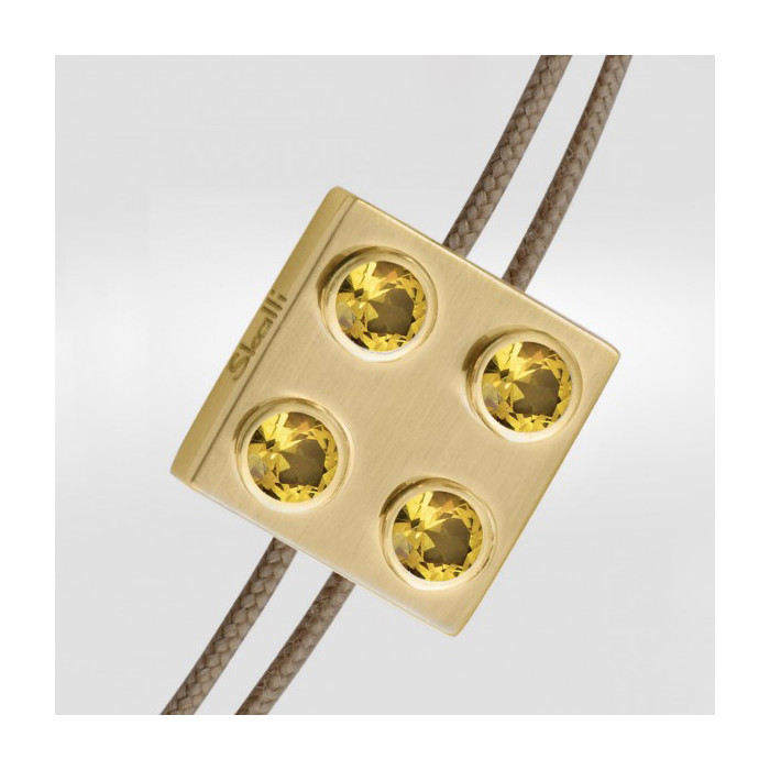 Bracelet Pure Icon 4 Plots Or jaune et saphirs jaunes