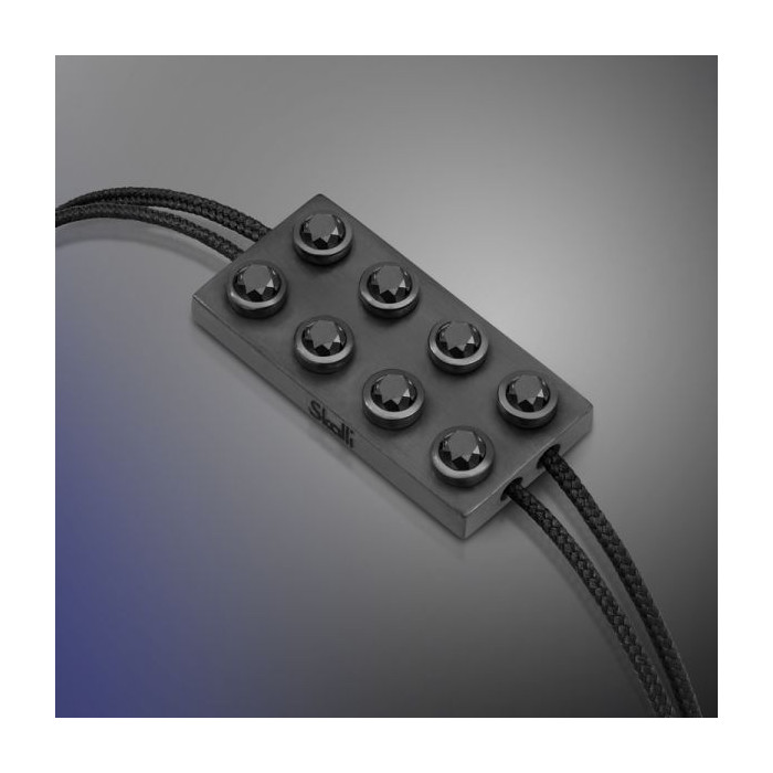 Bracelet Pure Icon 8 plots Or 18cts & diamants noirs