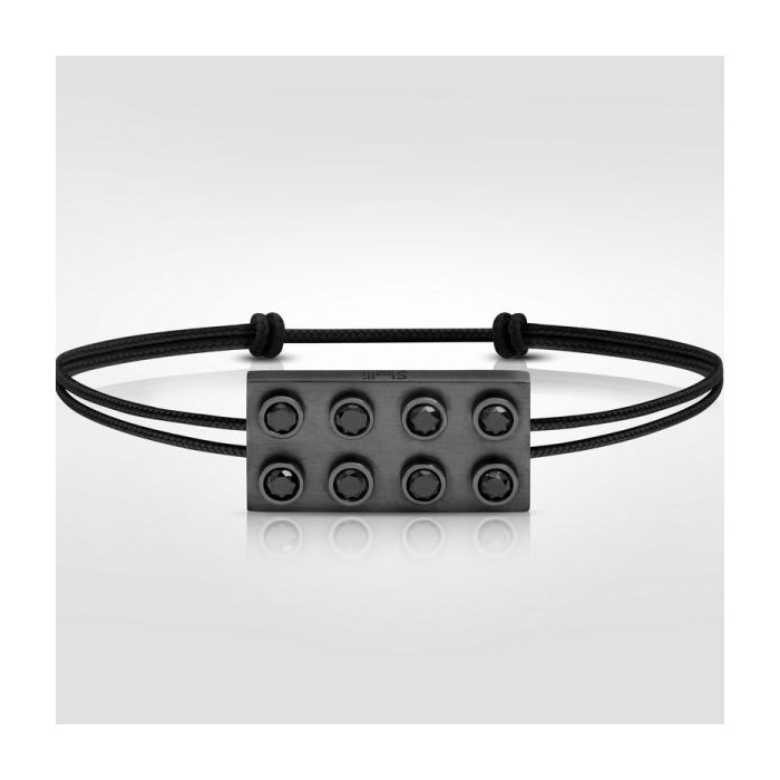 Bracelet Pure Icon 8 plots Or 18cts & diamants noirs