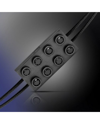 Bracelet Pure Icon 8 plots Or 18cts & diamants noirs