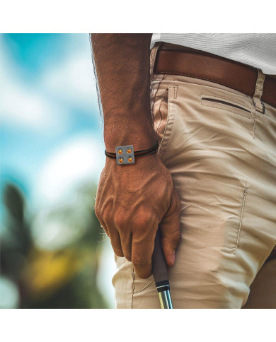 Bracelet Pure Icon 4 plots Or blanc & saphir