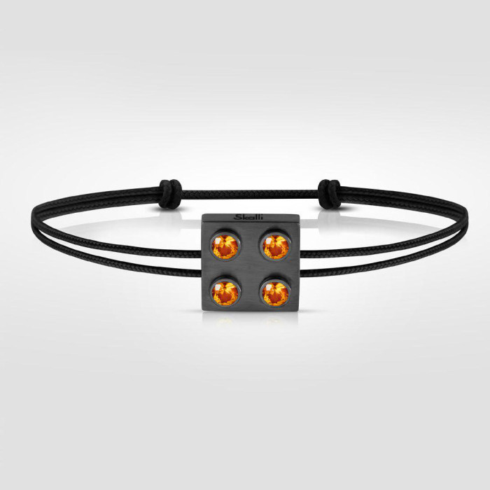 Bracelet Pure Icon 4 plots Or blanc & saphir