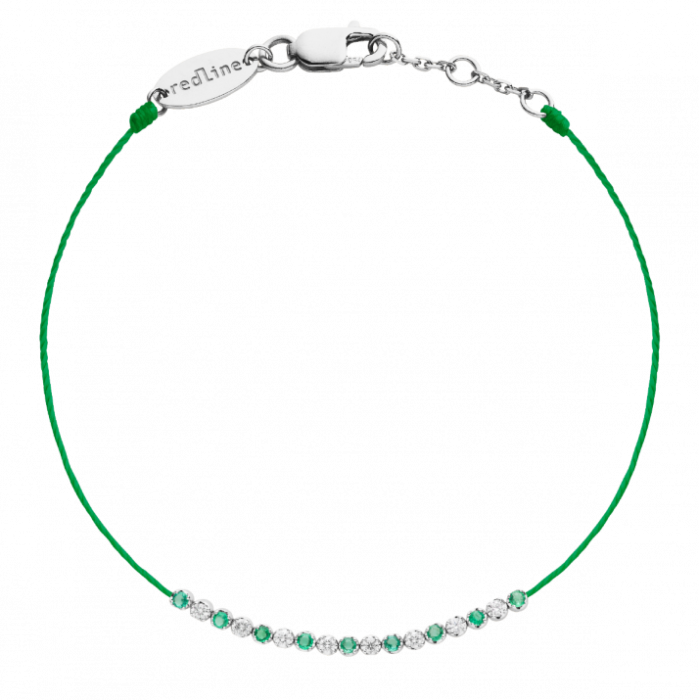 Marilyn Emeraudes - Bracelet fil émeraudes et diamants en serti griffe or blanc