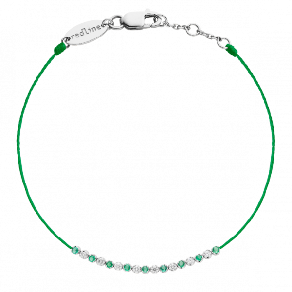 Marilyn Emeraudes - Bracelet fil émeraudes et diamants en serti griffe or blanc Marilyn Emeraudes - Bracelet fil émeraudes et diamants en serti griffe or blanc