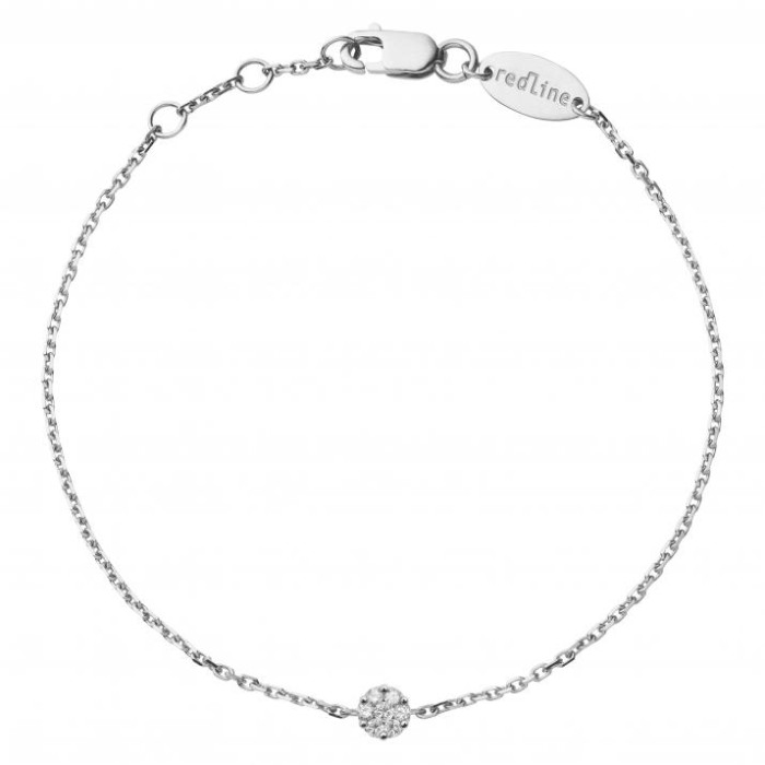Illusion Bracelet chaîne avec diamant 0.05 carat en serti invisible or blanc