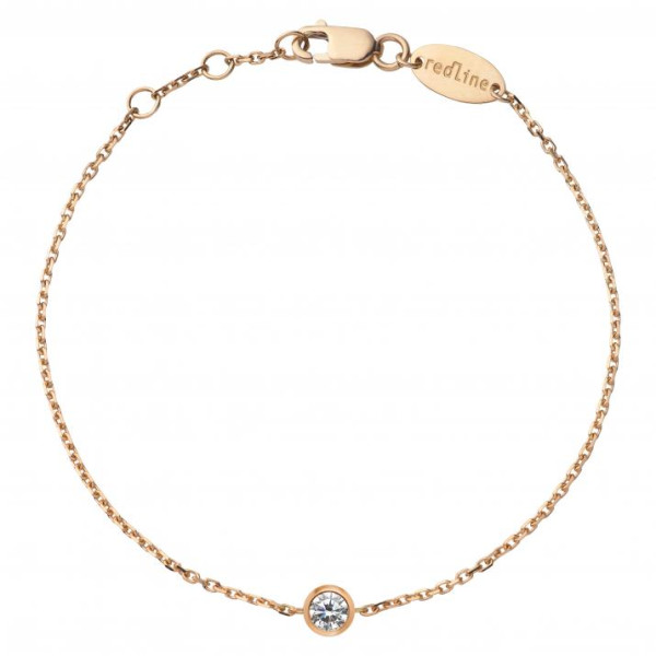 Pure Bracelet chaîne avec diamant 0.10 carat serti clos or rose Pure Bracelet chaîne avec diamant 0.10 carat serti clos or rose