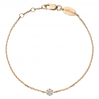 Illusion Bracelet chaîne avec diamant 0.05 carat en serti invisible or rose - 16,5cm Illusion Bracelet chaîne avec diamant 0.05 carat en serti invisible or rose - 16,5cm
